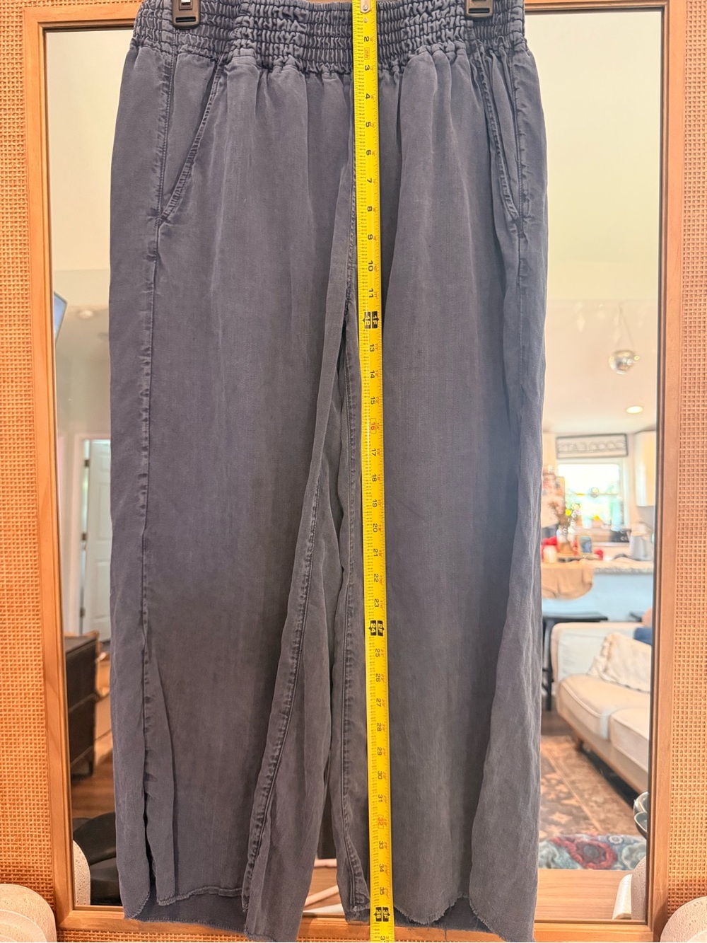 MOTHER The Bingo Fray Cropped Wide Leg Pants Medium - Picture 7 of 16